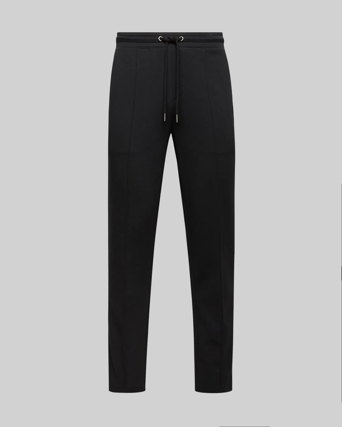 The Psycho Bunny MENS ALEXIS PINTUCK JOGGER (MB0800006) has a drawstring waistband, straight-leg fit, pintuck seam detailing, and signature Bunny embroidery—crafted from soft modal-cotton in light gray.