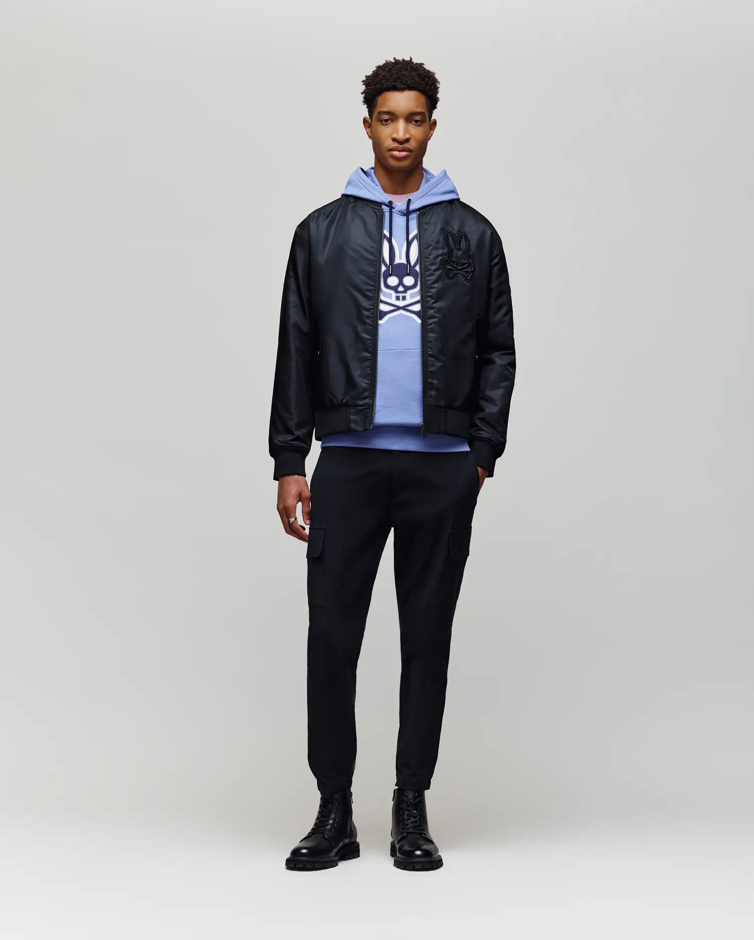 MENS DAVID OVERSIZED SATIN BOMBER - MO1100001