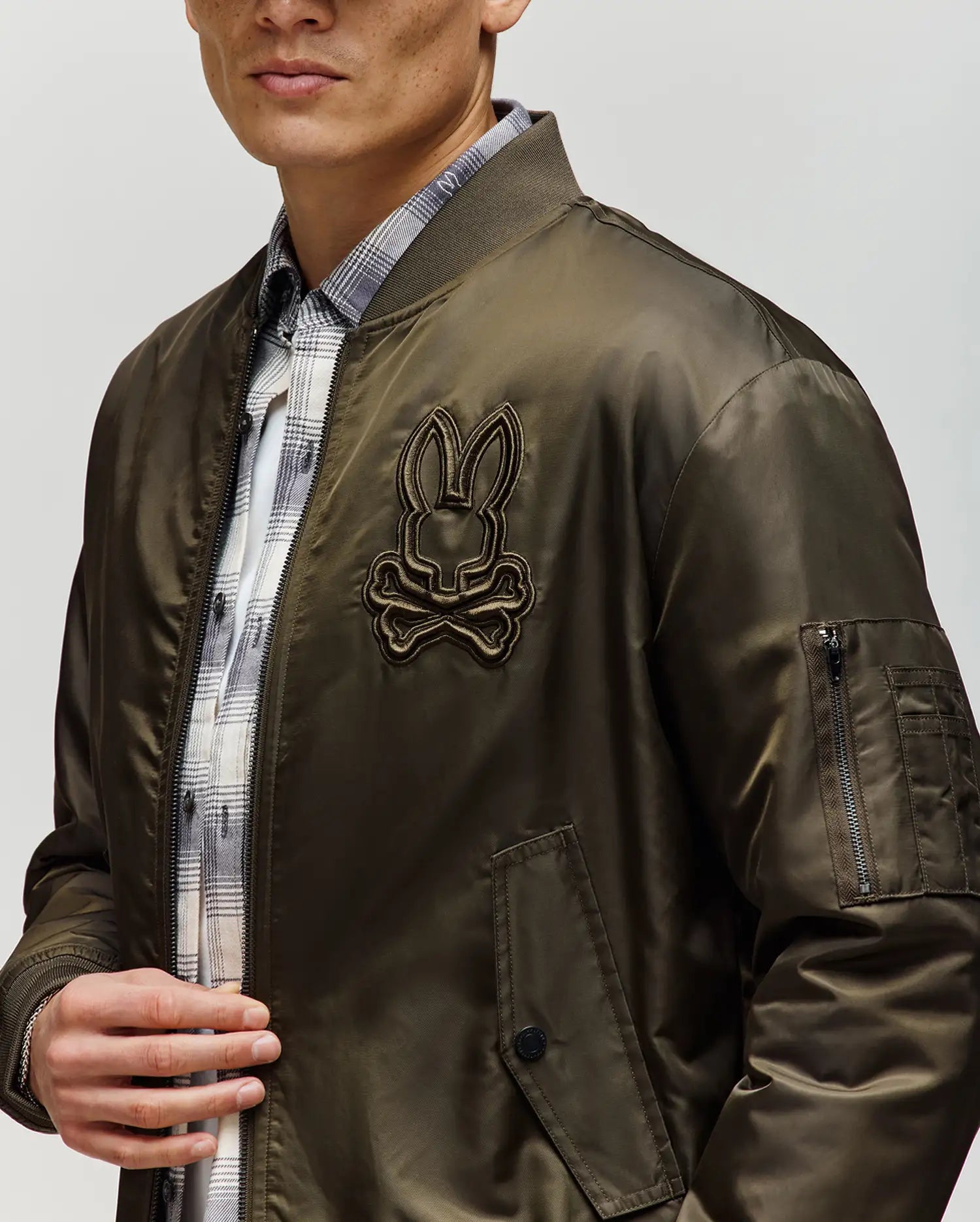 MENS DAVID OVERSIZED SATIN BOMBER - MO1100001
