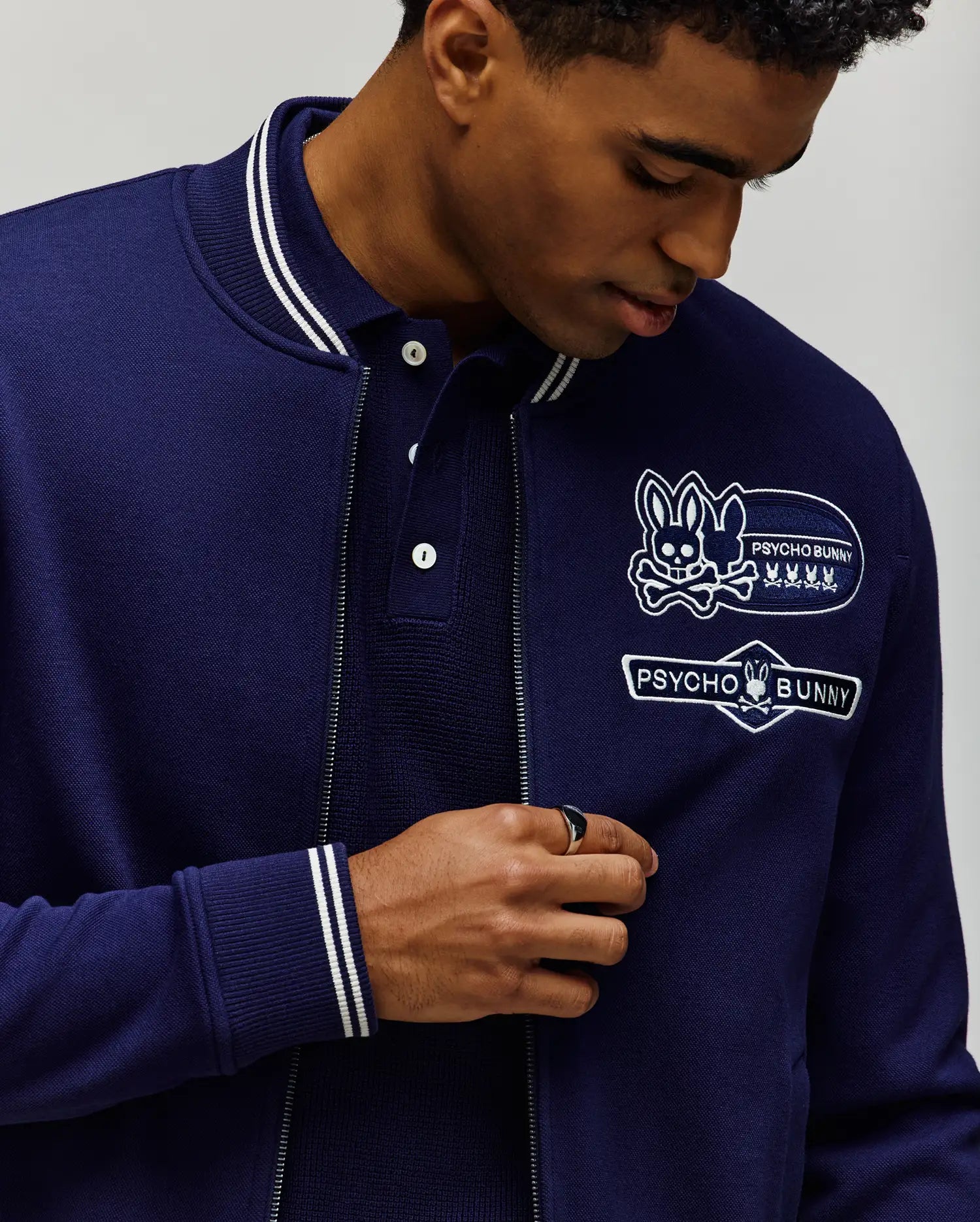 MENS DESMOND PIQUE KNIT BOMBER - MO1100018