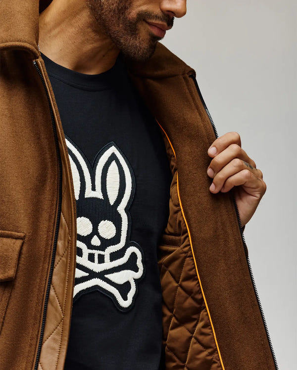 MENS GAVIN SOLID BOMBER JACKET - MO1100033