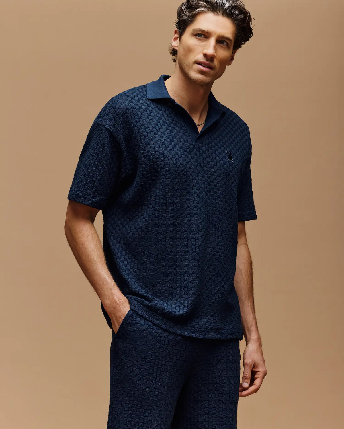 MENS KAIRO JOHNNY COLLAR CROCHET POLO - MT0100100