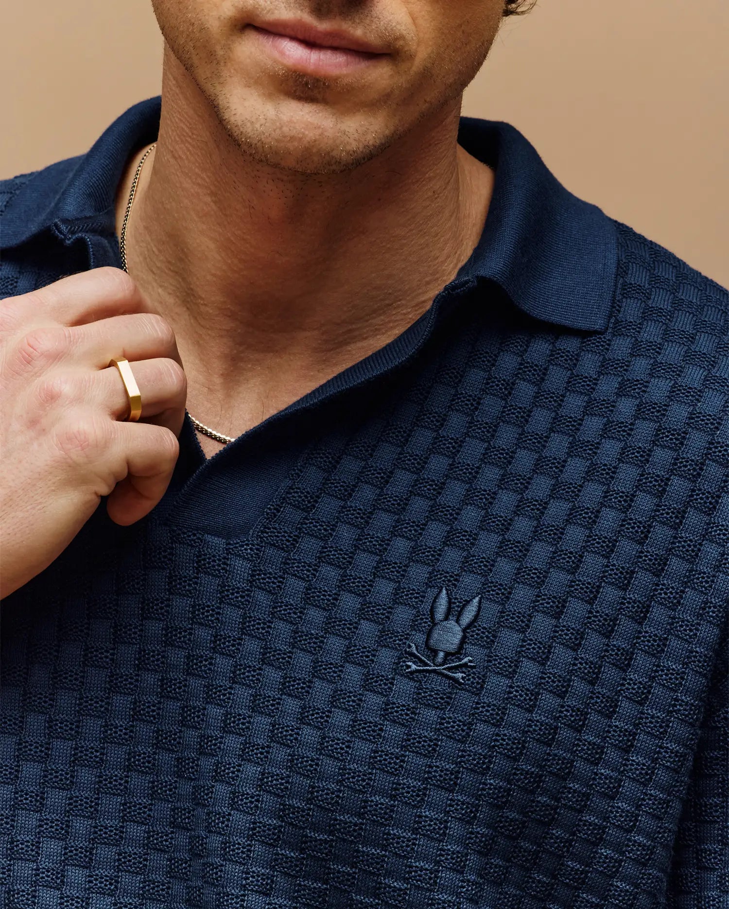 MENS KAIRO JOHNNY COLLAR CROCHET POLO - MT0100100