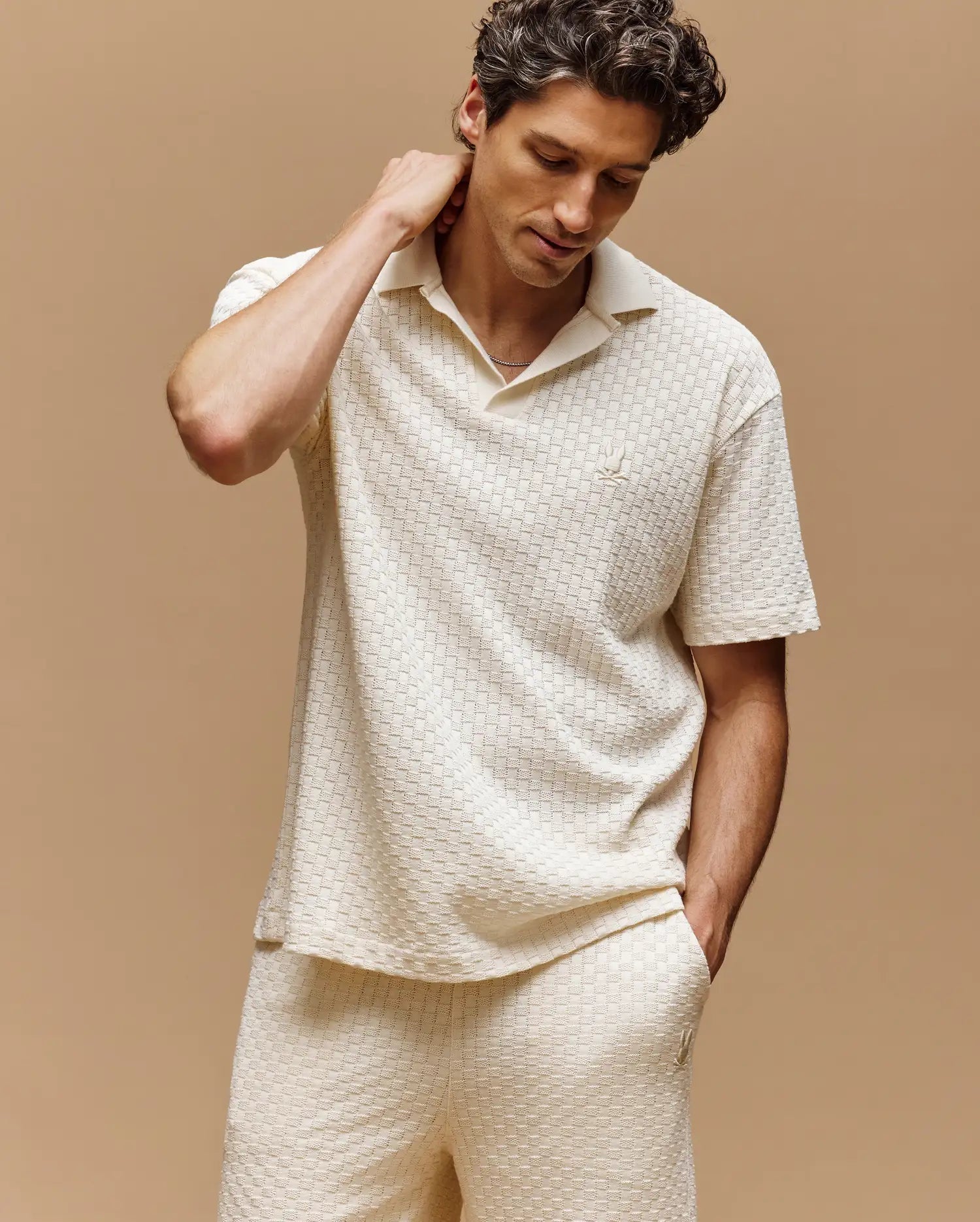 MENS KAIRO JOHNNY COLLAR CROCHET POLO - MT0100100