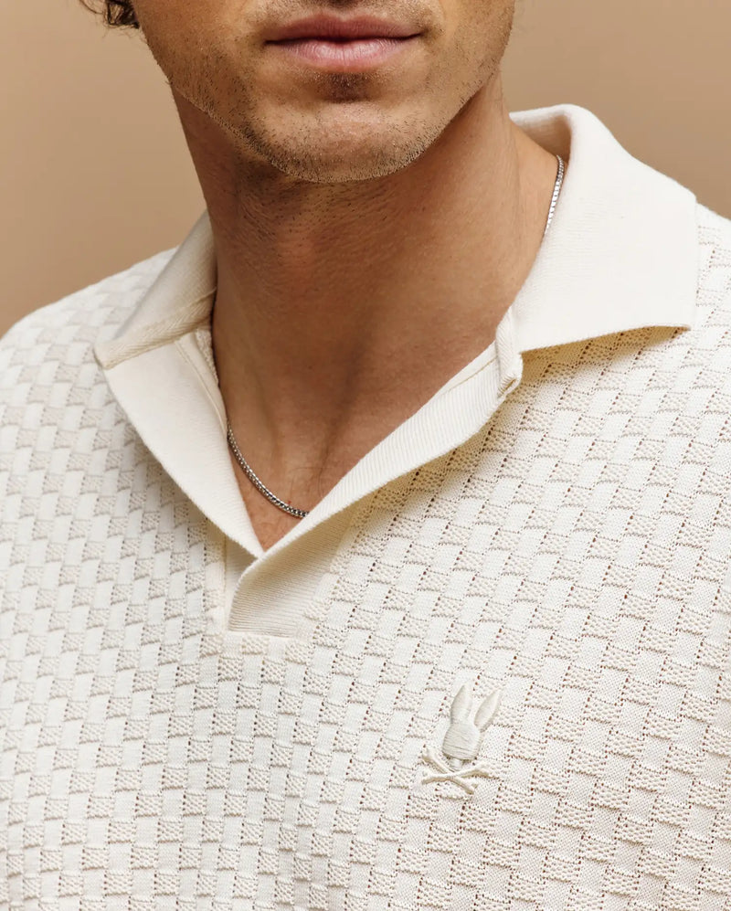 MENS KAIRO JOHNNY COLLAR CROCHET POLO - MT0100100