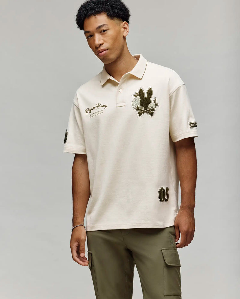 MENS AUGUSTE OVERSIZED PIQUE POLO SHIRT - MT0100112