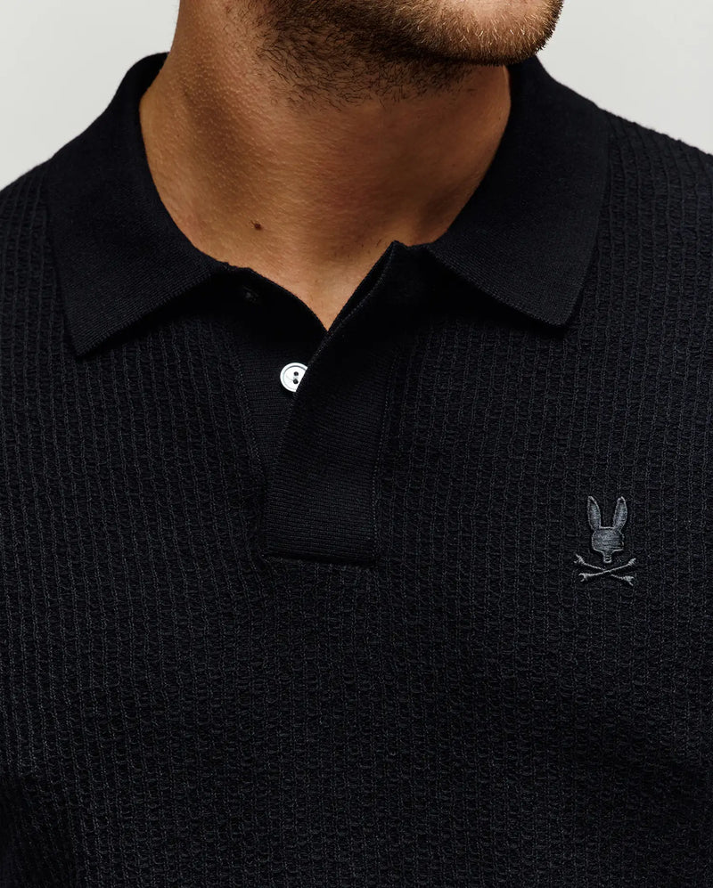 MENS ROMAN LONG SLEEVE KNIT POLO - MT0100153