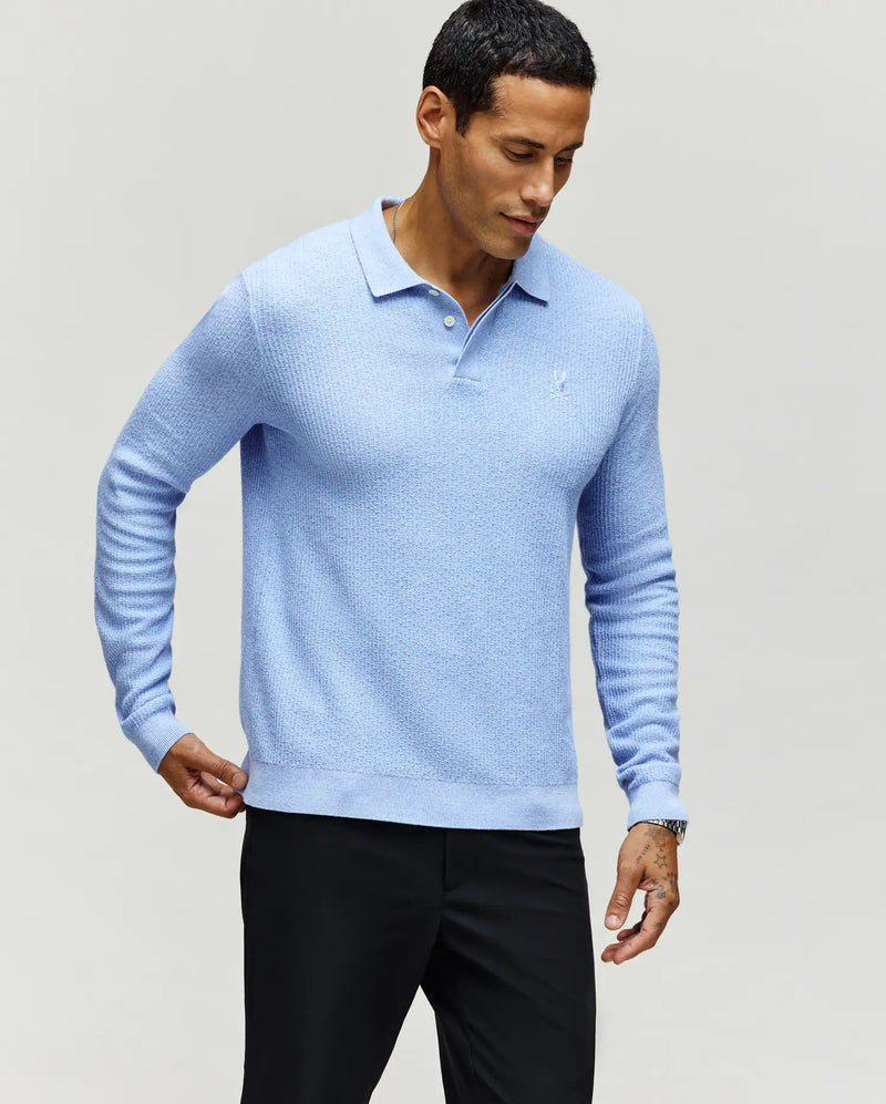 POLO EN TRICOT ROMAN, MANCHE LONGUE