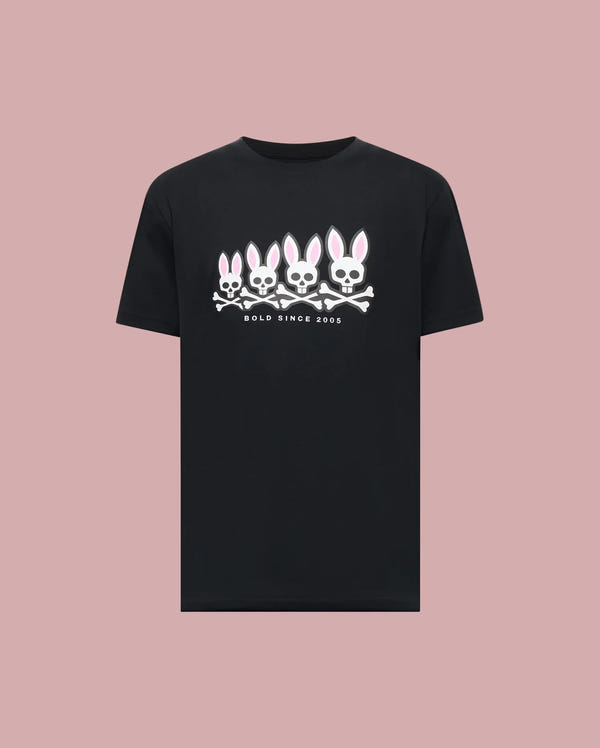 Mens Black Archive Gradiant Bunny Graphic Tee | Psycho Bunny