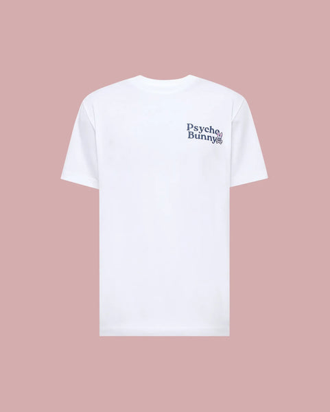 Mens White Archive Wordmark Graphic Tee | Psycho Bunny