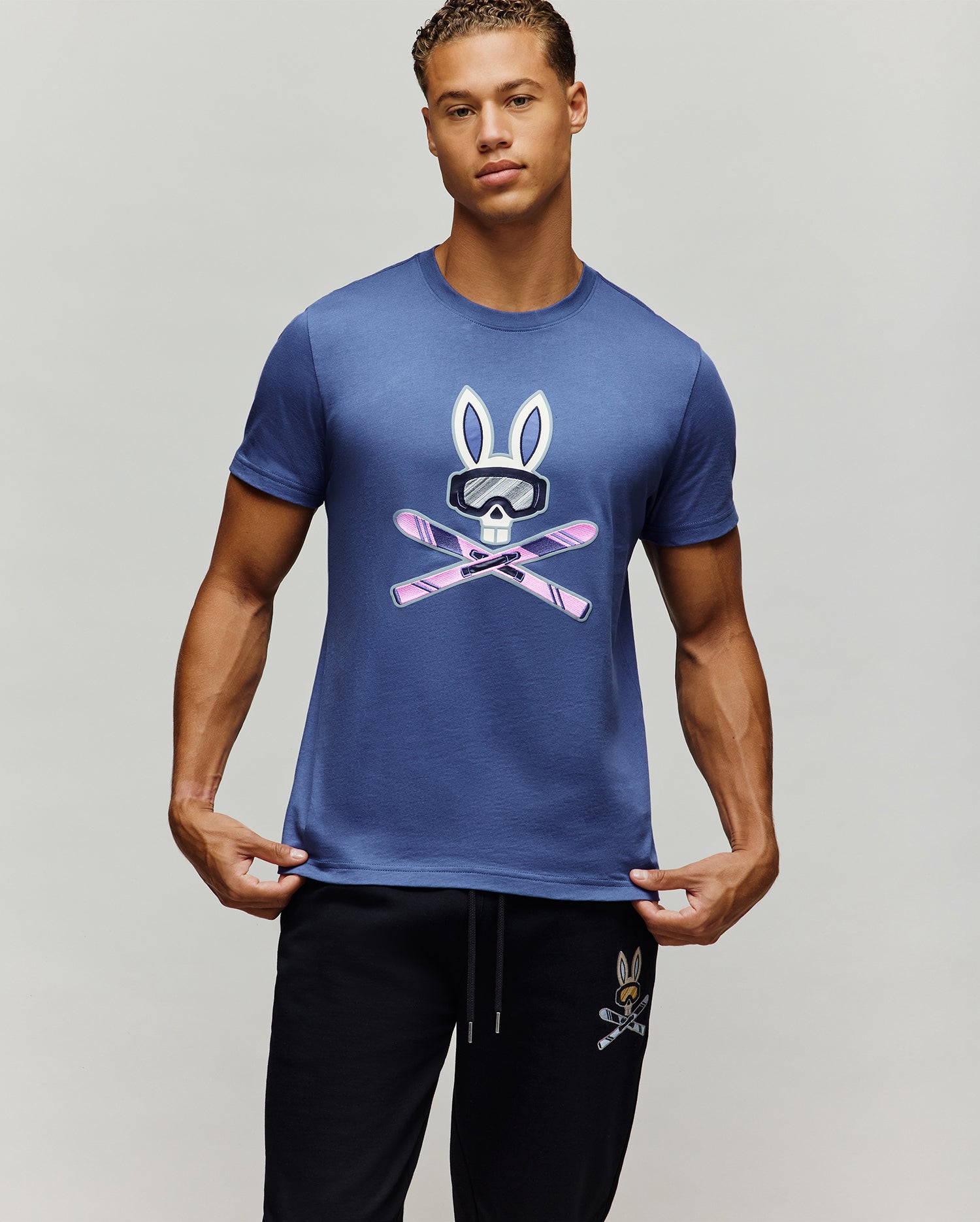 MENS INDIGO BUNNY GRAPHIC TEE - MT0200148