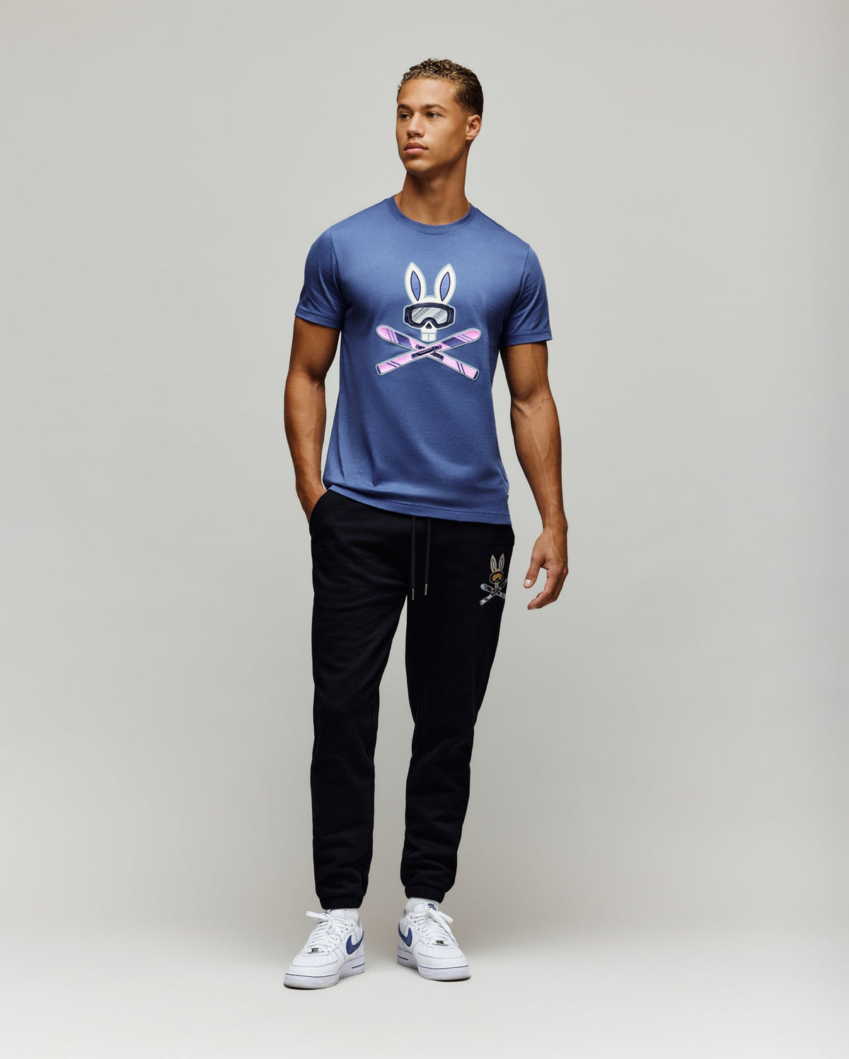 MENS INDIGO BUNNY GRAPHIC TEE - MT0200148