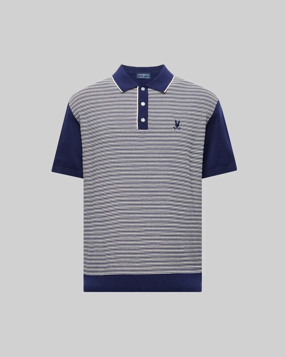 Mens Blue Kenny Striped Knit Polo | Psycho Bunny