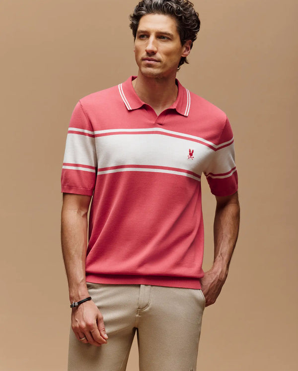 MENS ZAVIAN STRIPE KNIT POLO - MT0400055