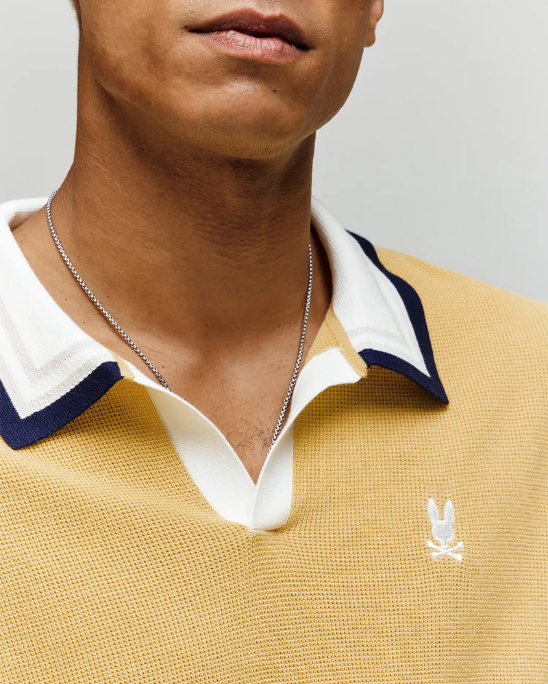 MENS CARTER JOHNNY COLLAR KNIT POLO - MT0400093