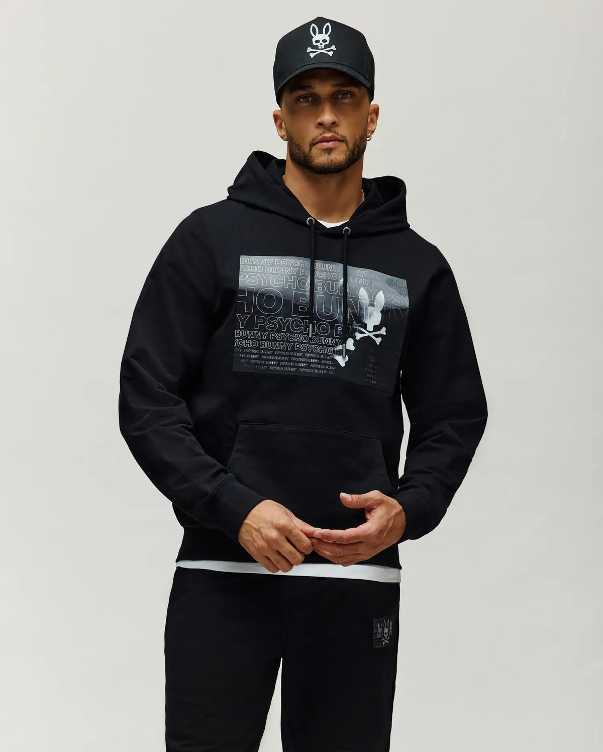 Men's Jarvis Hologram Hoodie in Black | Psycho Bunny