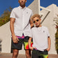 KIDS SUGAR LAND LONG ALL OVER PRINT SWIM TRUNK - B0W909Y1PO
