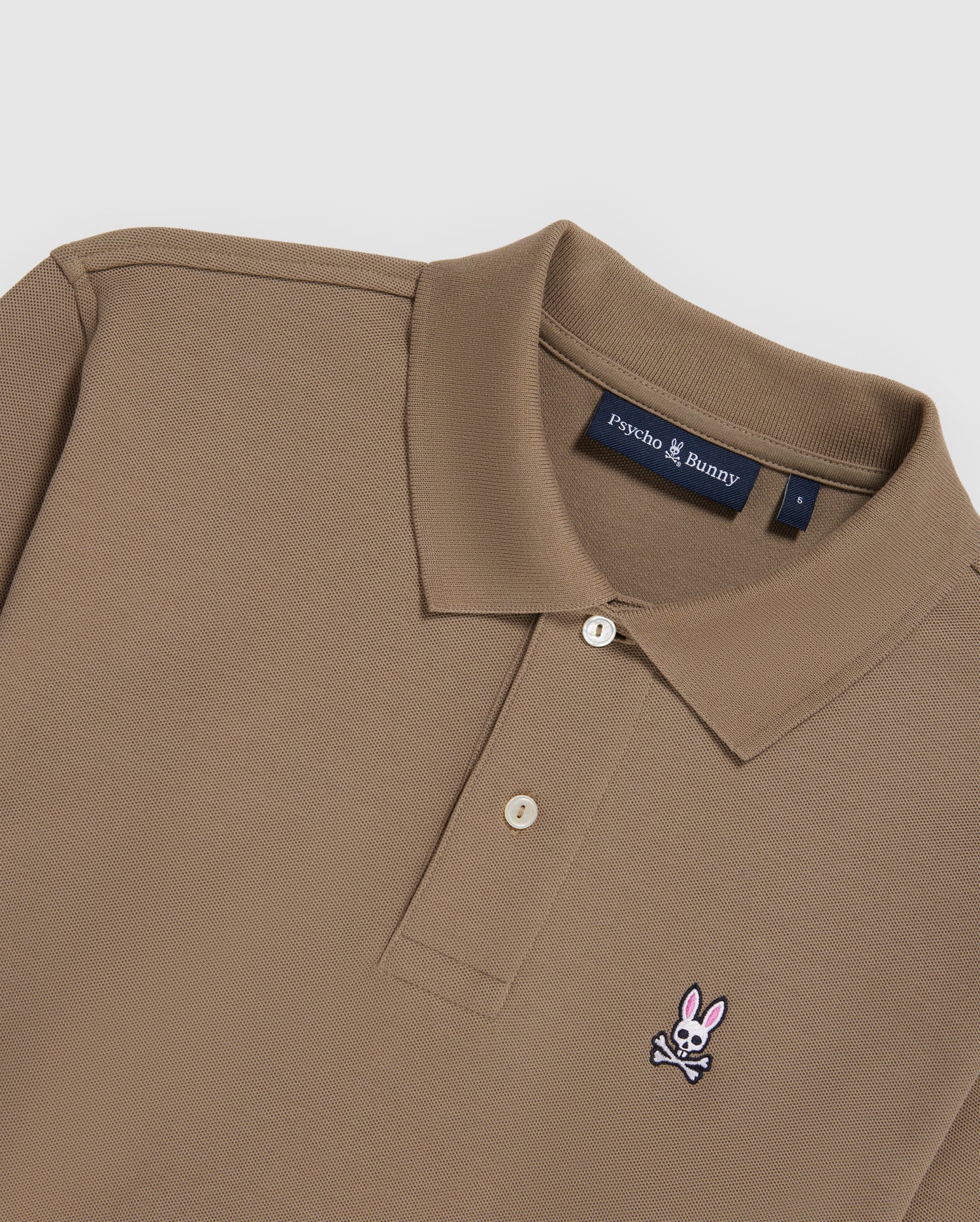 Beige long sleeve polo shirt online