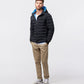 MENS EVANSTON DOWN PUFFER JACKET WITH RIB INSERTS AND REMOVABLE HOOD - B6N527Z1OW