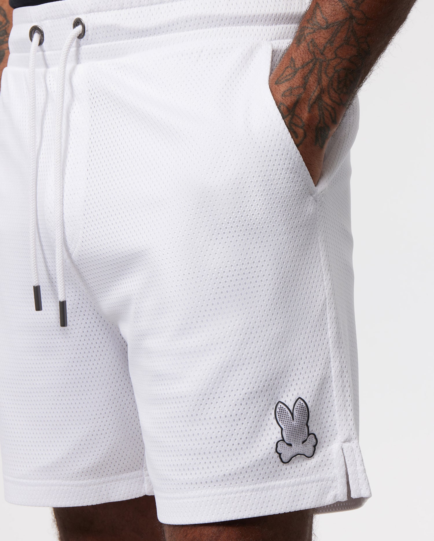 SHORT HOMME EN MESH RAYURES BLANCHES B6R827X1PO LAPIN PSYCHO
