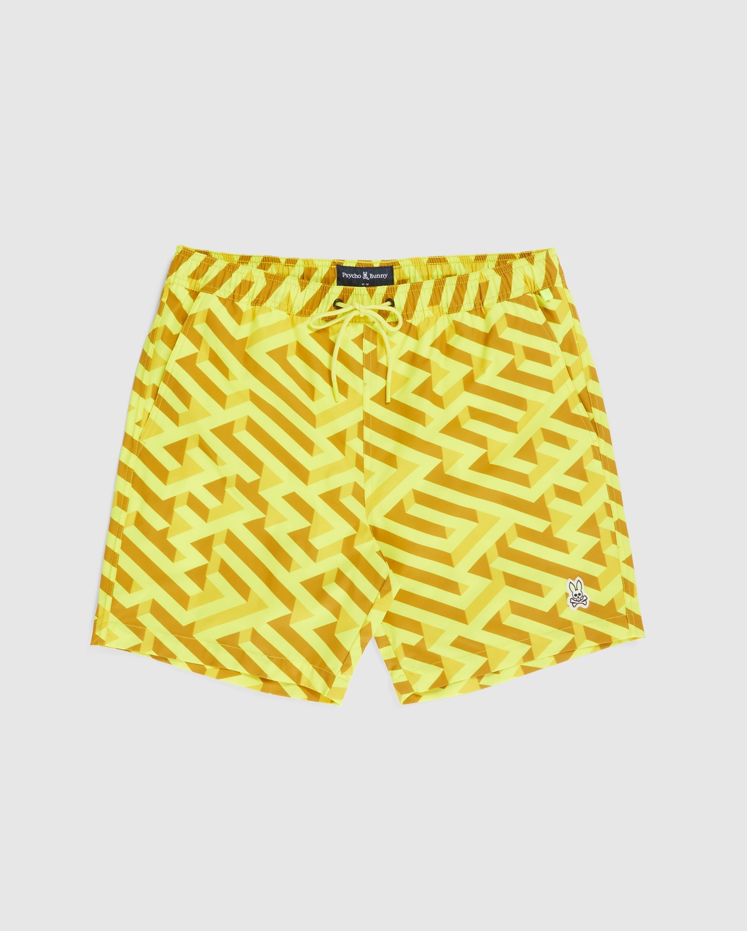 MENS YELLOW PISANI SWIM TRUNK B6W723X1PO PSYCHO BUNNY Psycho