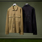 MENS CHESTER SOLID TWILL CHORE JACKET WITH EMBROIDERY - B6J310Z1OW